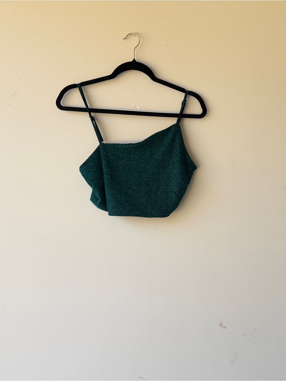 Lulu's Emerald Green Sparkle Cropped Cami
